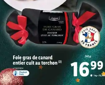 Lidl Foie Gras De Canard Entier Cuit Au Torchon offre