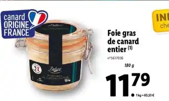 Lidl Foie Gras De Canard Entier offre