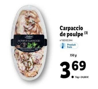 Lidl Carpaccio De Poulpe offre