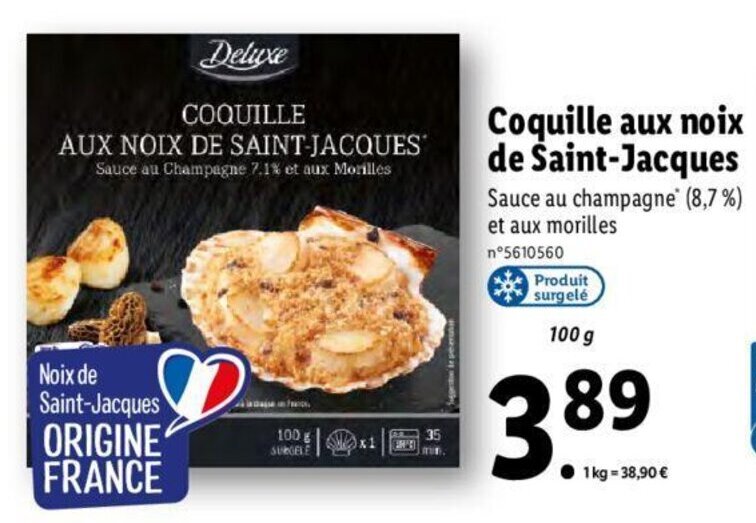 Promo Coquille Aux Noix De SaintJacques chez Lidl
