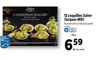 Lidl 12 Coquilles Saint-Jacques MSC offre