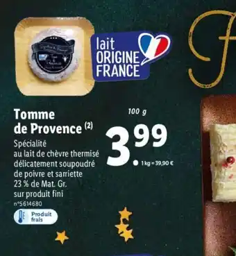 Lidl Tomme De Provence offre