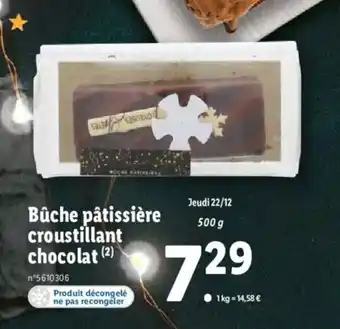 Lidl Buche Patissiere Croustillant Chocolat offre