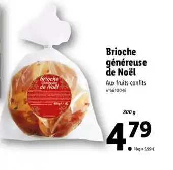 Lidl Brioche Genereuse De Noel offre