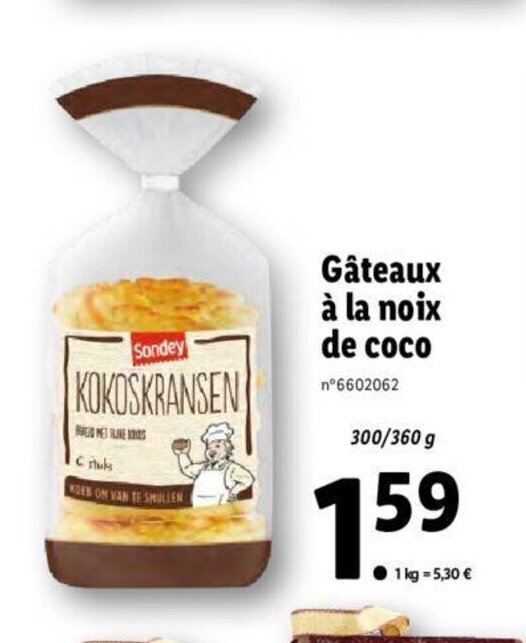 Promo Gateaux A La Noix De Coco chez Lidl