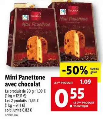Lidl Mini Panettone Avec Chocolat offre