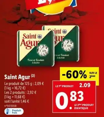Lidl Saint Agur offre