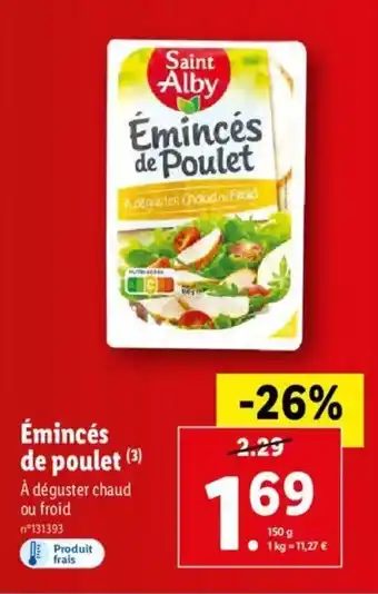 Lidl Eminces De Poulet offre