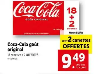 Lidl Coca-Cola Gout Original offre