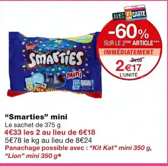 Monoprix Smarties mini offre