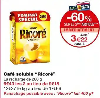 Monoprix Café soluble Ricoré offre