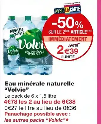 Monoprix Eau minérale naturelle volvic offre