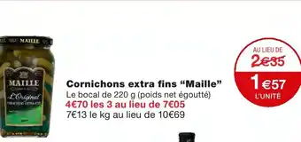 Monoprix Cornichons extra fins maille offre
