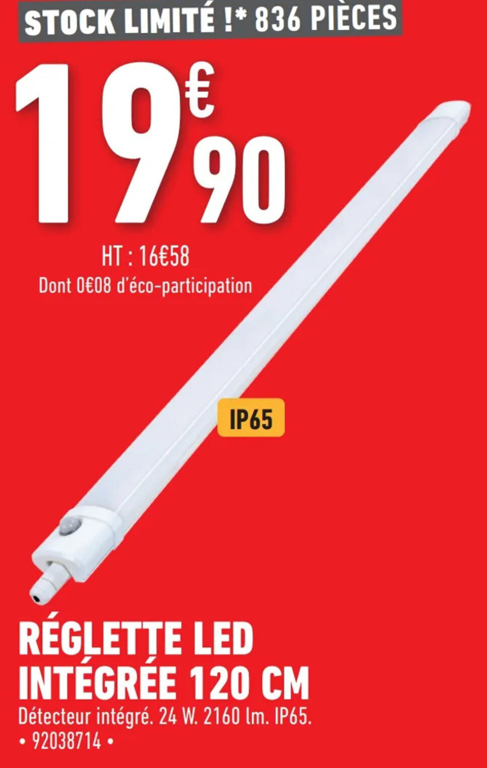 Réglette Led 120 Cm Brico Dépôt Promo Réglette led intégrée 120 cm chez Brico Cash