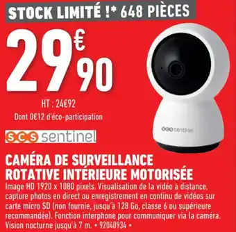 Caméra de surveillance rotative intérieure motorisée