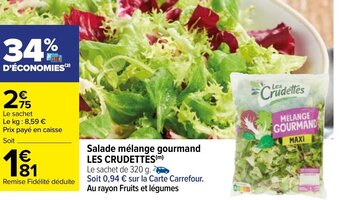 Carrefour Market Salade mélange gourmand LES CRUDETTES offre