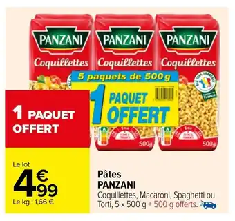 Carrefour Market Pâtes PANZANI offre