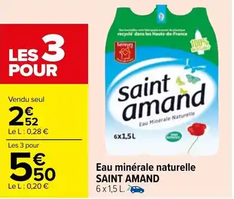 Carrefour Market Eau minérale naturelle SAINT AMAND offre