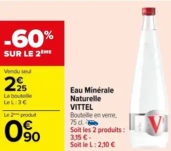 Carrefour Market Eau minérale naturelle VITTEL offre