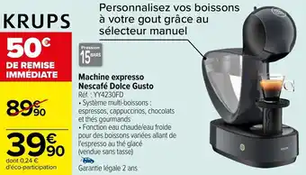 Carrefour Market Machine expresso nescafé dolce gusto offre