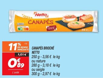 Netto Canapés brioché NETTO offre