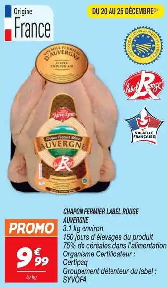 Chapon fermier label rouge AUVERGNE