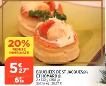 Bouchées de st jacques et homard