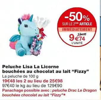 Monoprix Peluche Lisa La Licorne offre