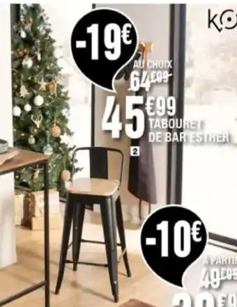 La Foir'Fouille Tabouret De Bar 'Esther" offre