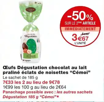 Monoprix Œufs Dégustation chocolat au lait offre