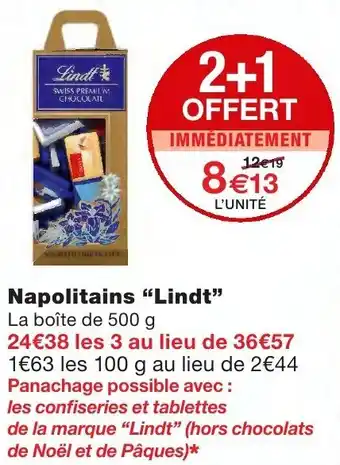 Monoprix Napolitains Lindt offre