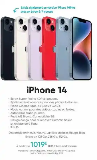 Fnac Iphone 14 offre