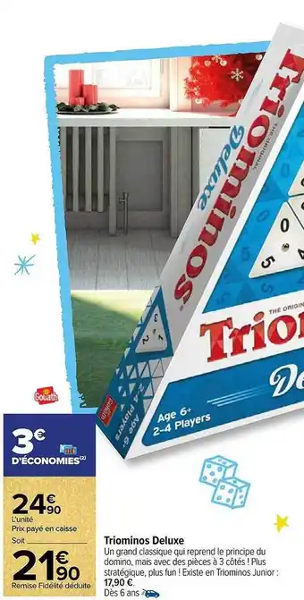 Carrefour Market Triominos deluxe goliath offre
