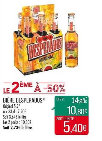 Match Bière desperados offre