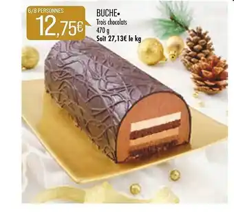Match Bûche trois chocolats offre