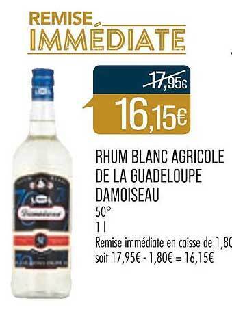 Rhum blanc agricole de la guadeloupe damoiseau