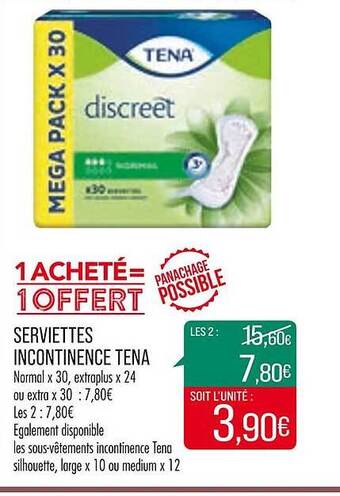 Serviettes incontinence tena
