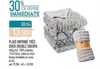 Match Plaid imprimé très doux doublé sherpa offre