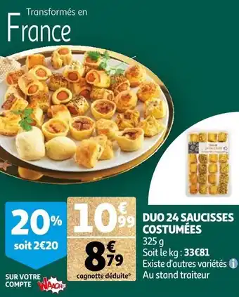 Auchan Duo 24 saucisses costumées offre