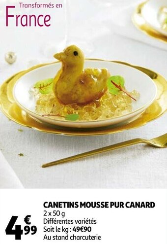 Auchan Canetins mousse pur canard offre