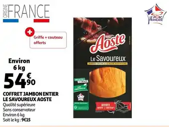 Coffret jambon entier le savoureux AOSTE