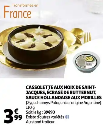 Auchan Cassolette aux noix de saint-jacques, écrasé de butternut, sauce hollandaise aux morilles offre