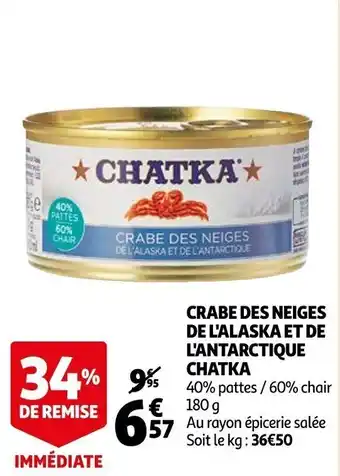 Crabe des neiges de l'alaska et de l'antarctique chatka