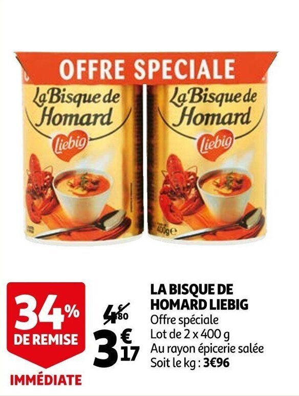 Promo La bisque de homard liebig chez Auchan