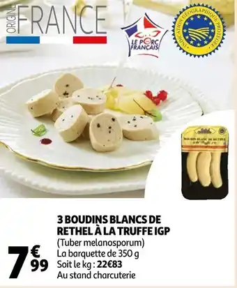 Auchan 3 boudins blancs de rethel à la truffe igp offre