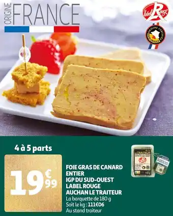 Auchan Foie gras de canard entier offre