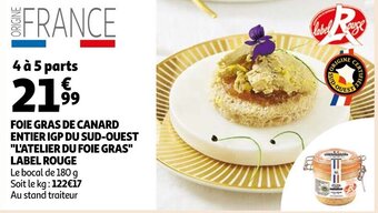 Auchan Foie gras de canard entier igp du sud-ouest offre
