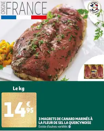 Auchan 3 magrets de canard marinés à la fleur de sel la quercynoise offre