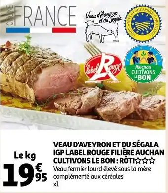 Auchan Veau d'aveyron et du ségala igp label roueg filière auchan offre