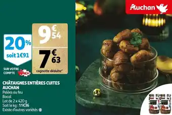 Auchan Châtaignes entières cuites auchan offre